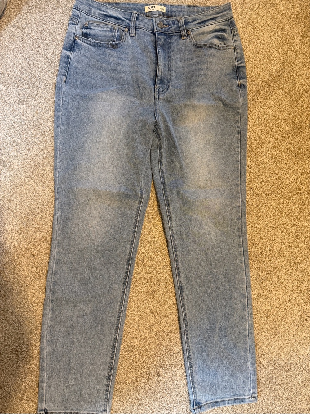 Oat New York Straight Leg Jeans in Light Blue Wash